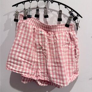 Pink Lily High Waist Pink Gingham Shorts